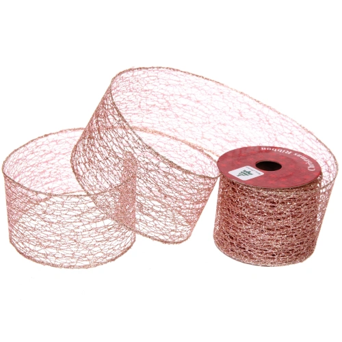 Лента для декорирования "Сказка" 6,3 см, 2,7 м, Розовое золото