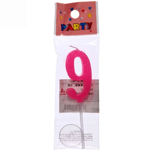 Свеча для торта Цифра Самоцвет 9 (10 см)_3