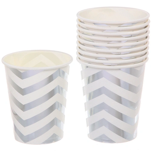 Стакан бумажный 0,2л в наборе 10 шт "Зигзаг", серебро