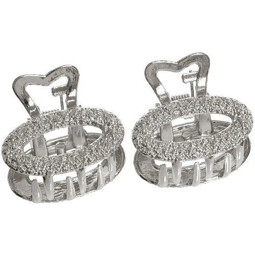 Заколки - крабы для волос на блистере 2шт КАСКАДА, овал, цвет золото и серебро, 252см (пакет с подвесом)_7