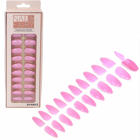 Ногти накладные на клеевых пластинах 24шт "ТЫПРЕКРАСНА!", цвет розовая лаванда, длина 2.3см,