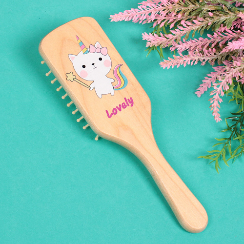 Расческа массажная детская Baby brush Kitty, цвет корич, 226,5см_3