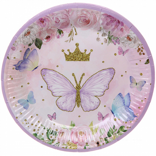 Тарелка бумажная 18 см в наборе 10 шт "Волшебные бабочки"