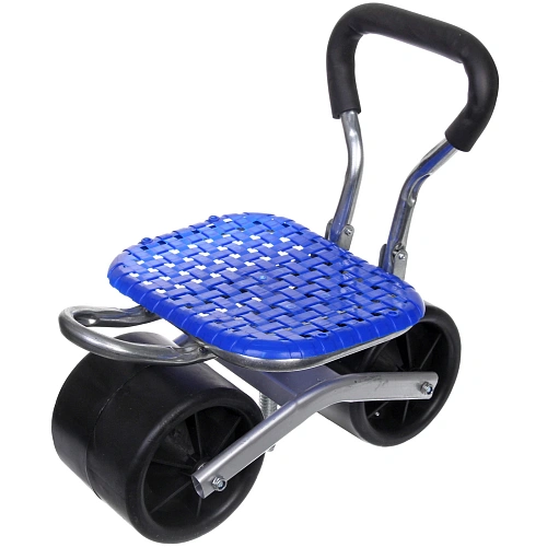 Стул садовый на колесах для прополки и работы в саду 354714см с поворотным механизмом(360°) складная спинка, цвет синий_8