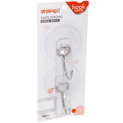 Крючки в наборе 2шт на липком слое "ДОМания", полосы, прозрачные / золото, нагрузка 5кг