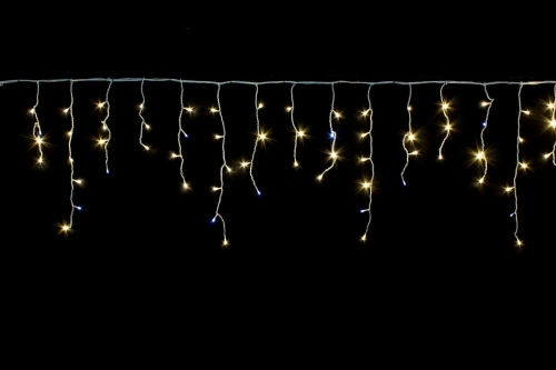 Гирлянда для улицы БАХРОМА "Мерцание" ш3м* в0,4/0,6/0,8 см 124 ламп LED, прозр.пров, 1 реж, IP-54, Теплый белый (возможность соединения)