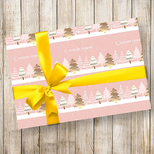 Бумага упаковочная 50х70 см Зимняя метель_4