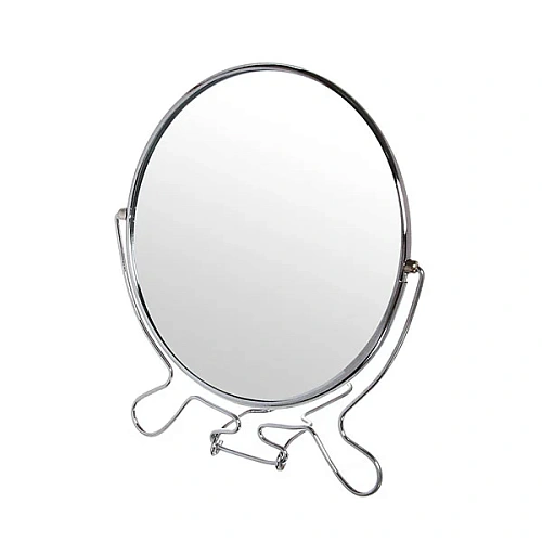 Зеркало настольное в металлической оправе "Модерн" круг, двухстороннее, d17см 