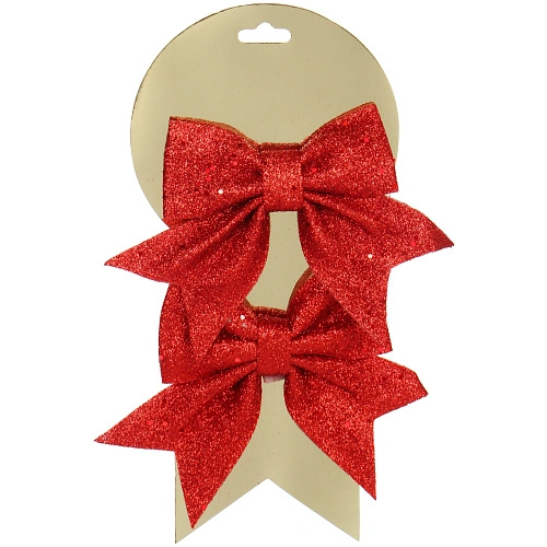 Бант на ёлку Яркий праздник 1214 см (набор 2 шт), Красный_4