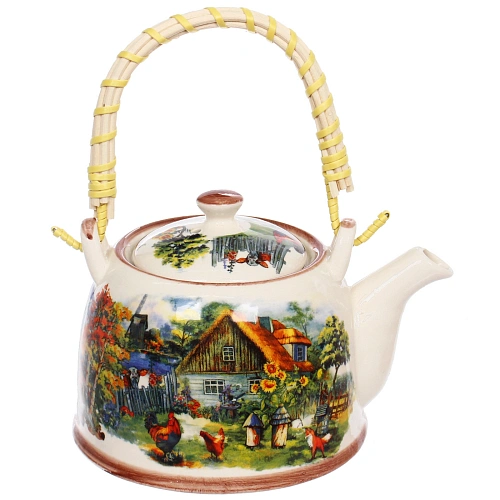 Чайник заварочный керамический 700мл с ситом Пейзаж_3