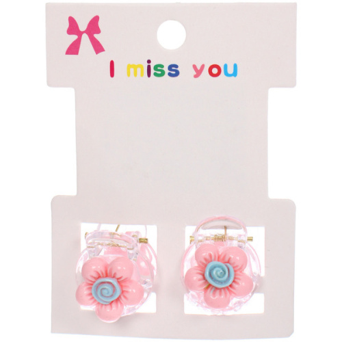 Заколки – крабы детские для волос 2шт на блистере «МАРЦИПАН», Ромашка, 1,2см