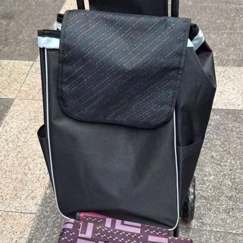 Тележка хозяйственная с сумкой (96*26*36см, колеса 15.5см,груз. до 30 кг.) бордовая DC307GG