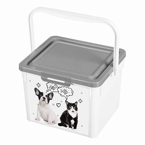 Контейнер для корма LUCKY PET, цвет серый, 5,5л