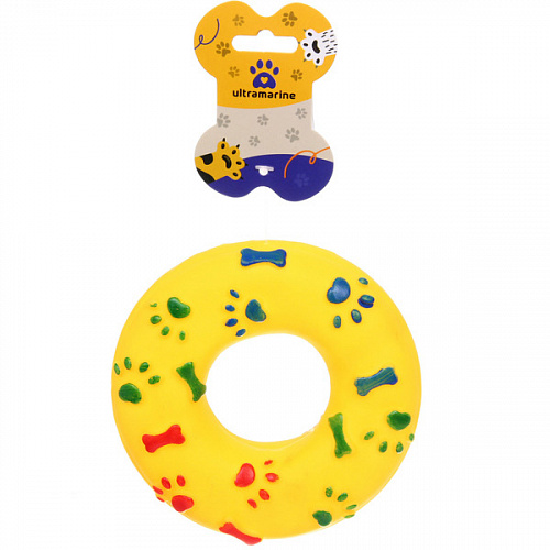 Игрушка резиновая с пищалкой "Догонялки", цвет желтый, 12,5см (лейбл)