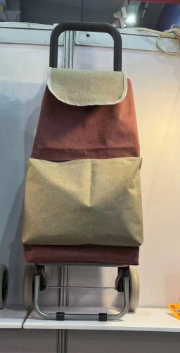 Тележка хозяйственная с сумкой (98*36*24см, колеса 15см,грузоподъемность до 30 кг) F бордовая