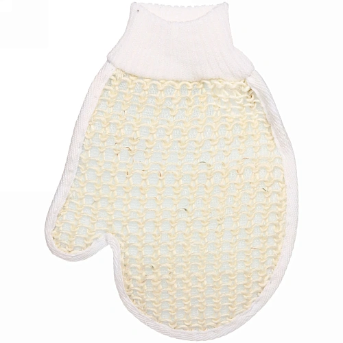 Мочалка-варежка для тела комбинированная "Ultramarine - Твой уход", с сизалем, цвет белый, 20*15см 