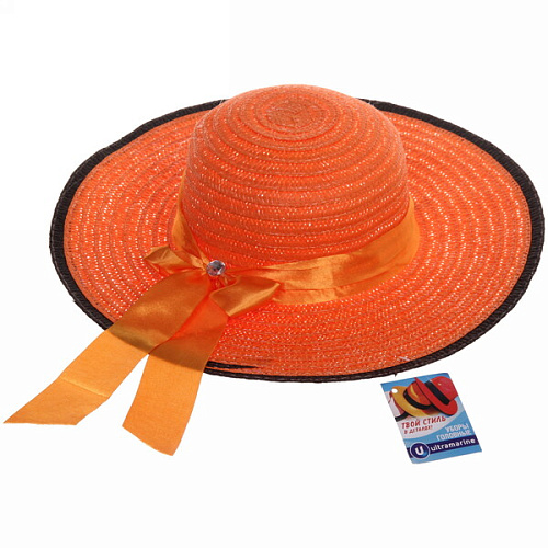 Шляпа женская с широкими полями TiraMiSu- Бэлла, микс 6 цветов, р58, ширина полей 11 см_21