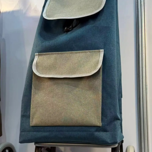 Тележка хозяйственная с сумкой (98*36*24см, колеса 15см,грузоподъемность до 30 кг) F синяя