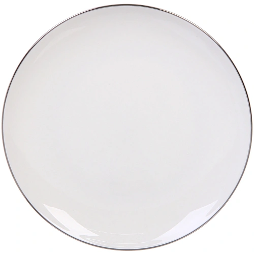 Тарелка фарфоровая White magic Silver 20см, плоская_3