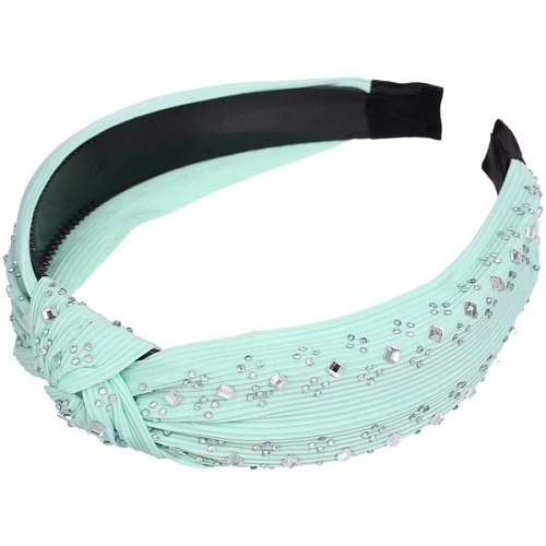 Ободок для волос ЛАФАНТАЛЬ, зефирки и стразы, ширина 28см, микс 6 цветов (стикер на внутр часть)_5