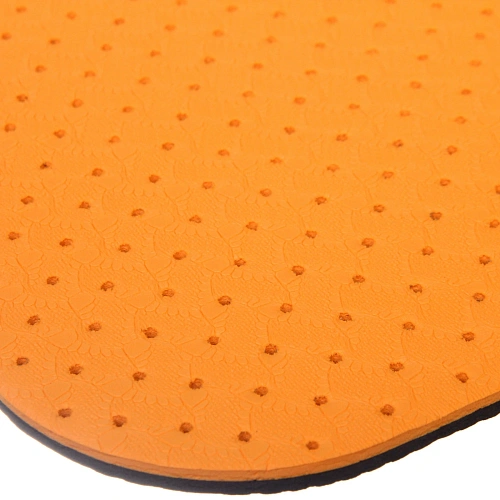 Коврик для йоги 6 мм 183х61 см Sports time перфорированный (ТРЕ), оранжевыйсерый_5