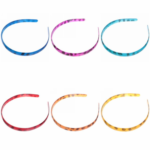 Ободок для волос пластиковый "Province - Kira", леопард, микс 6 цветов, 1,2см