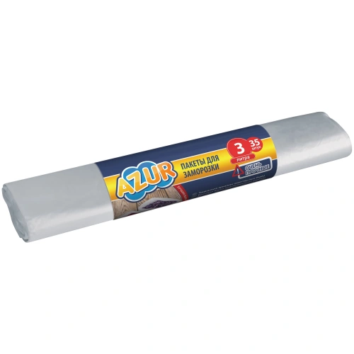Пакеты для заморозки 3л 35шт "Azur" 26*40см прочные 15мкм 917210
