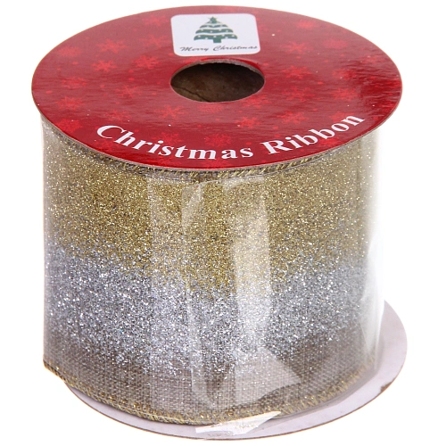 Лента для декорирования Лунное сияние  6,3 см, 2,7 м, Сереброшампань_4