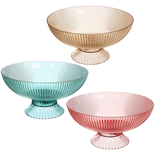 Фруктовница пластиковая "Грани" 24,5*12см, микс цветов