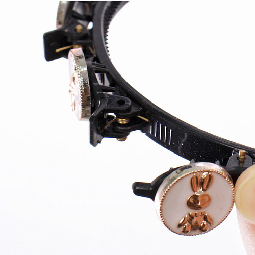 Ободок для волос ФАНТЭН, золотые зайки, цвет чёрный, 15см (Стикер на вложение 12шт)_3