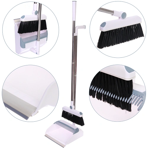 Набор для уборки, щетка для пола с совком "Профи" белый 8815