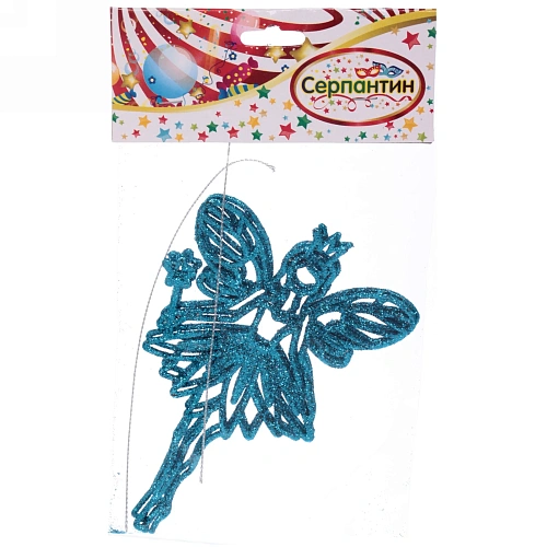 Подвески в блестках Снежная фея 14 см (набор 2шт), голубой_4