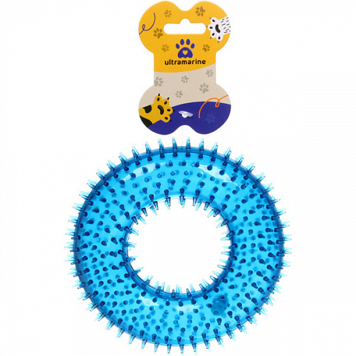 Игрушка резиновая с пищалкой "Догонялки", цвет синий, 12*4см (лейбл)