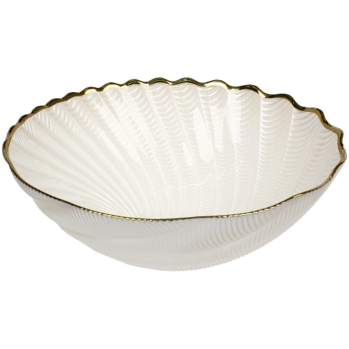 Салатник стеклянный "Фьюжн" 25*9см перламутр