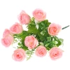 Искусственные цветы "Розовый букет" 42см 10 цветков розовые