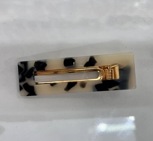 Зажим для волос "ЛАВИТА", прямоугольник, цвет белый, 6,7*2,3см (белый блистер)