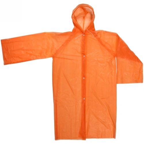 Дождевик-плащ "Сезон" с капюшоном и завязками, на кнопках 30 Мкрн 110*65см оранжевый ДоброСад