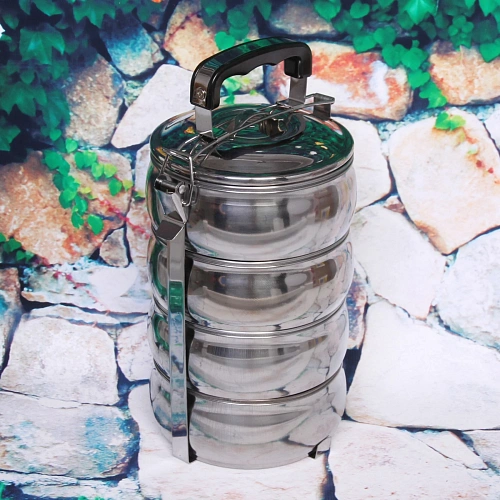 Контейнер для продуктов металлический 13,522см 4 уровня, круглый_4