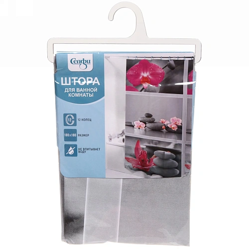 Штора для ванной 180х180 Селфи EVA Экзотические цветы_4