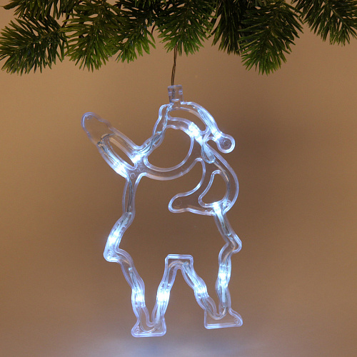 Фигура светодиодная "Дед Мороз" 11х18 см (батарейки 3 ААА), 1 реж, Белый