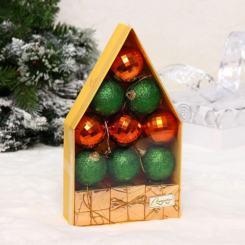 Набор украшений "Воздушный замок" 5 см, Оранжевый, зеленый