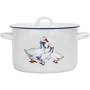 Кастрюля эмалированная 4,5л "Гуси" 01-1615н/4