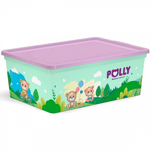 Коробка для хранения игрушек с крышкой "POLLY" 37*26*14см. 10л