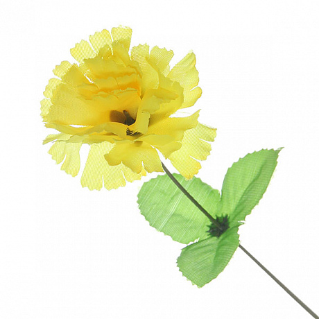 Цветок искусственный 30см декоративный Гвоздика желтая