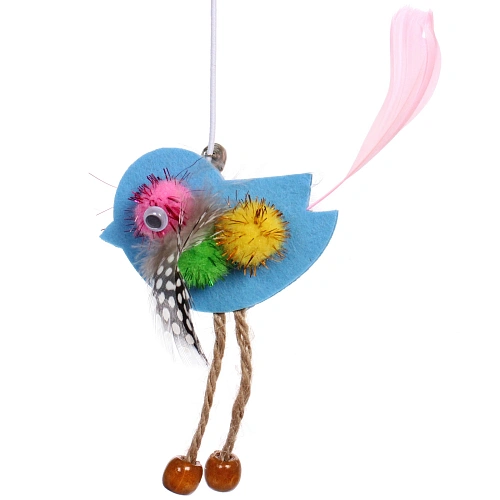 Игрушка - дразнилка на палочке ЦапЦап, птичка, цвет синий, 4085см _4