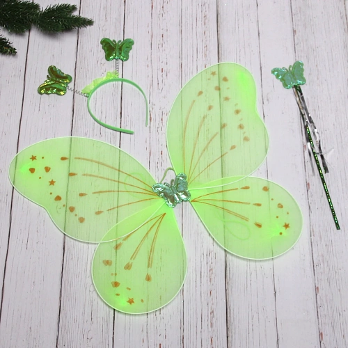 Карнавальный набор (крылья, ободок, палочка) Фея Нежность (крылья 4938 см), Зеленый_7