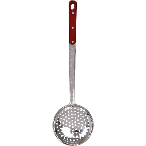 Шумовка из нержавеющей стали 47*14см деревянная ручка