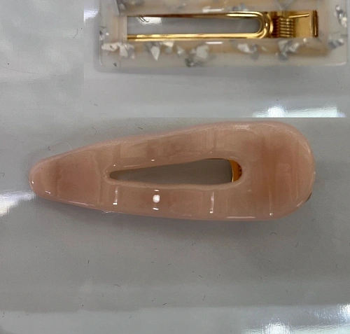 Зажим для волос "ЛАВИТА", капля, цвет прозрачный, 6,5*2,3см (белый блистер)