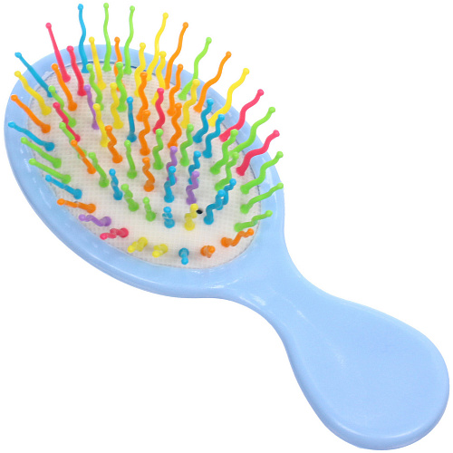 Расческа массажная детская МИЛА, радуга, цвет голубой, 145,5см (блистер)_4