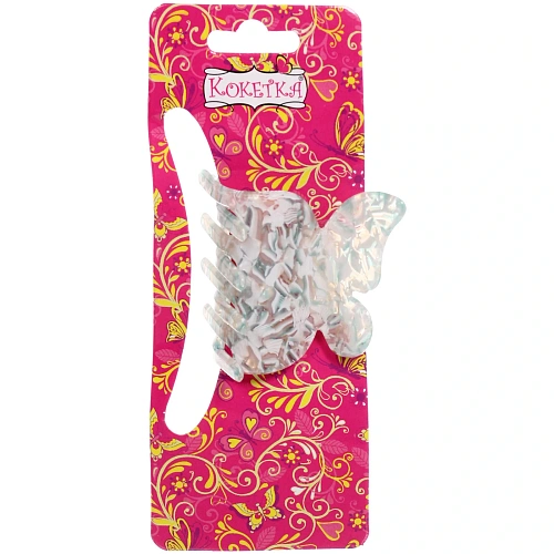 Заколка-краб для волос  ЭЙФОРИЯ ФЛО, шайла, микс 6 цветов, 4,7см (блистер Кокетка)_3